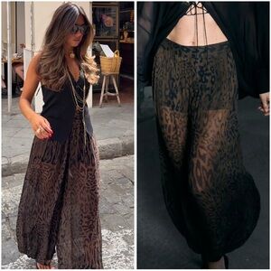 ZARA ZW COLLECTION ANIMAL PRINT BLOOMER PANTS